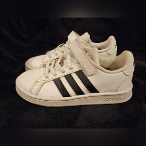 Adidas Kids White and Black Sneakers Size 12